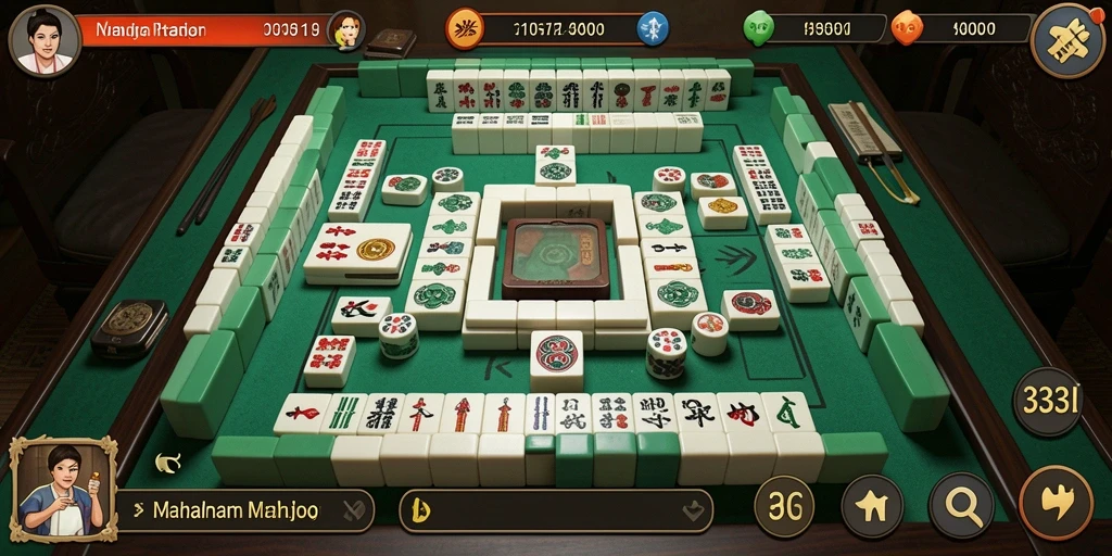 Screenshot utama 333I menampilkan permainan Mahjong yang menarik.