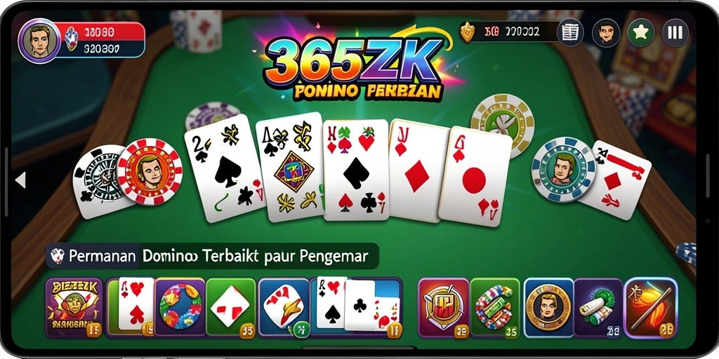 Gameplay seru domino di 365ZK dengan teman-teman.