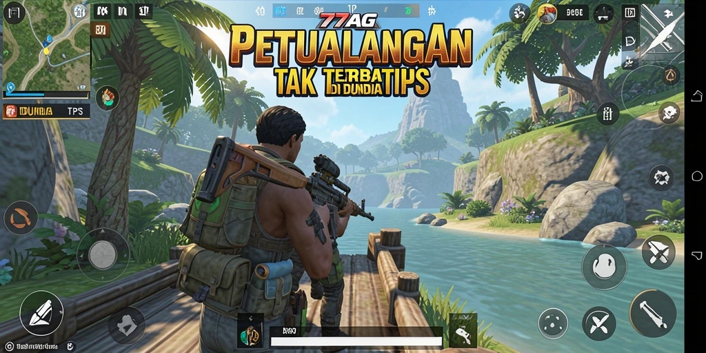 Tampilan gameplay seru dalam pertempuran TPS di 77AG.