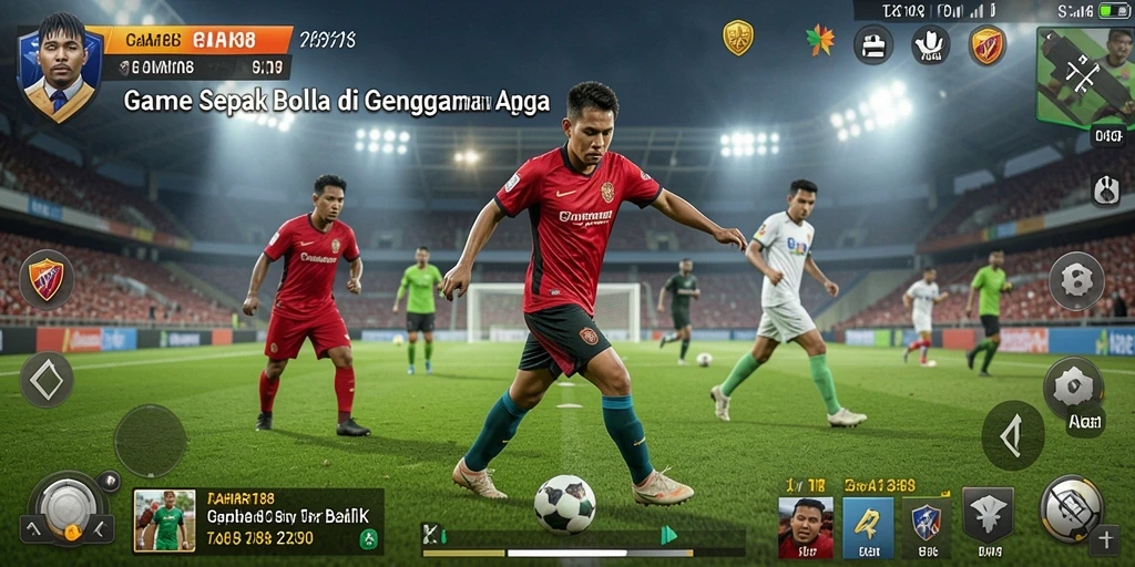 Tampilan gameplay GAHAR188 dengan momen seru dalam pertandingan sepak bola.