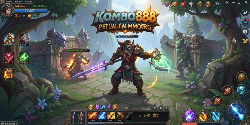 Tampilan gameplay menakjubkan dalam KOMBO88 MMORPG.