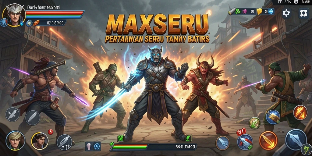 Gameplay seru di arena pertarungan MAXSERU yang menegangkan.