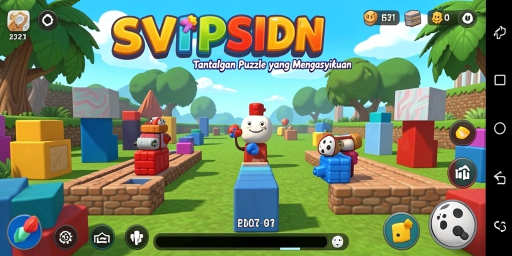 Tampilan gameplay SVIPSIDN menampilkan teka-teki yang menarik dan penuh warna.