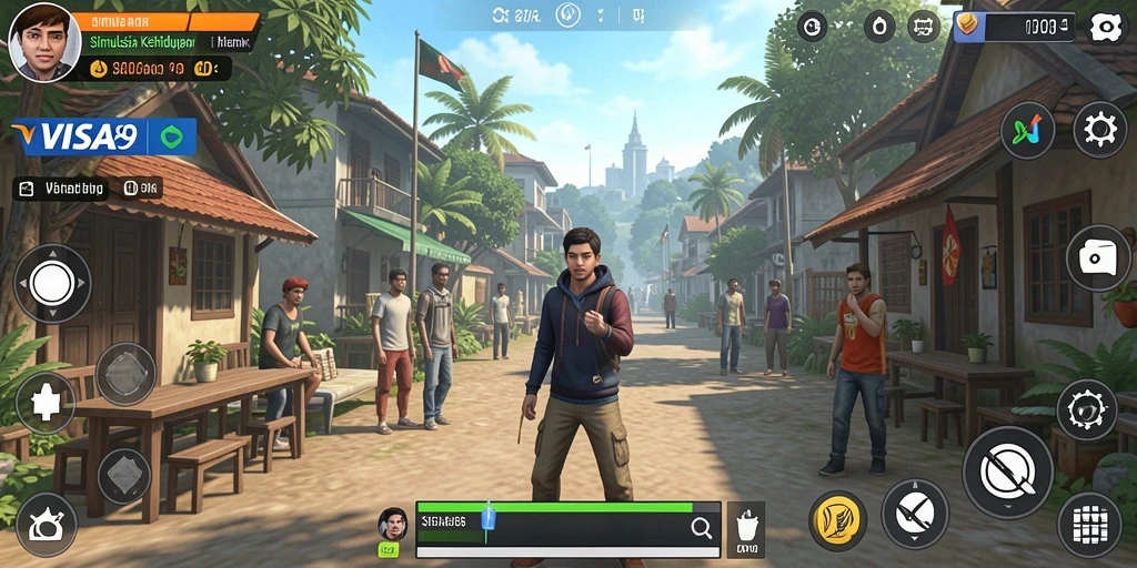 Tampilan gameplay menarik dari VISA89 dengan karakter yang aktif.