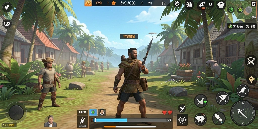 Tangkapan layar gameplay Y89 yang menampilkan interaksi karakter dalam simulasi kehidupan.